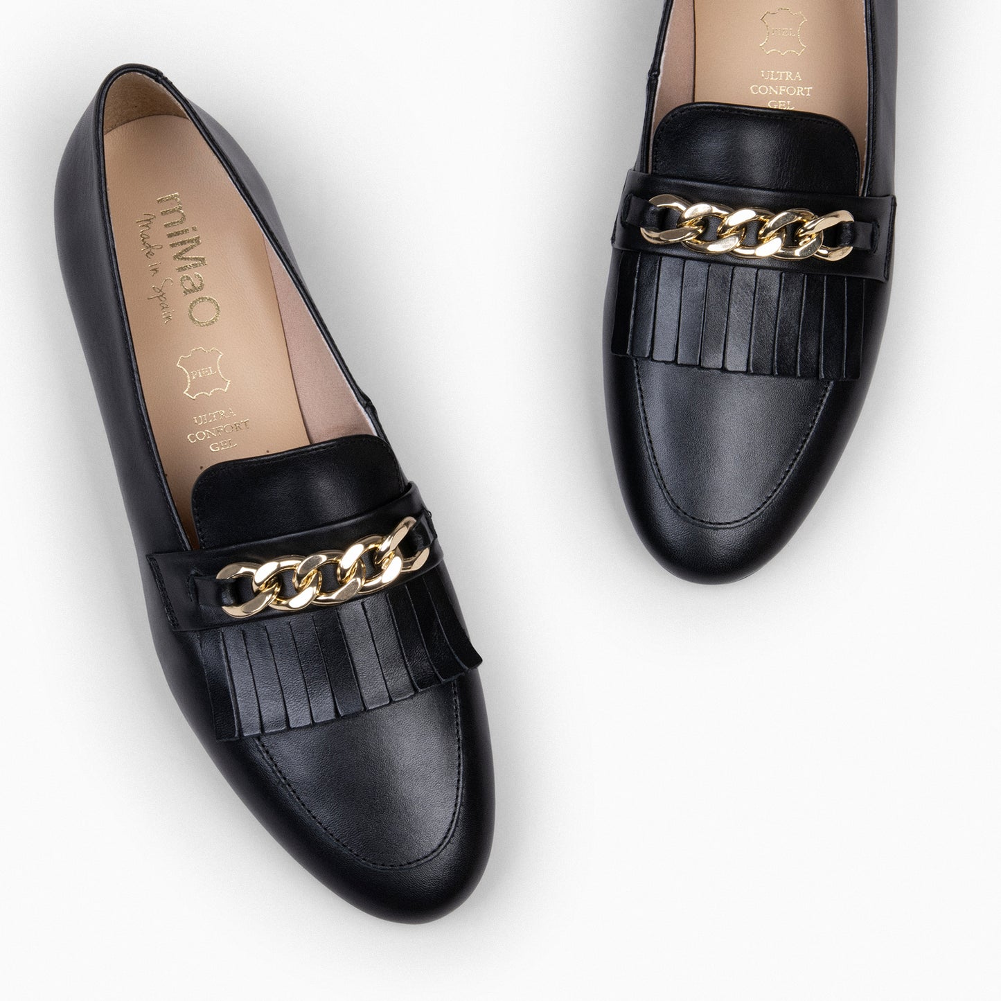 CHAIN Mocasines elegantes de mujer NEGRO