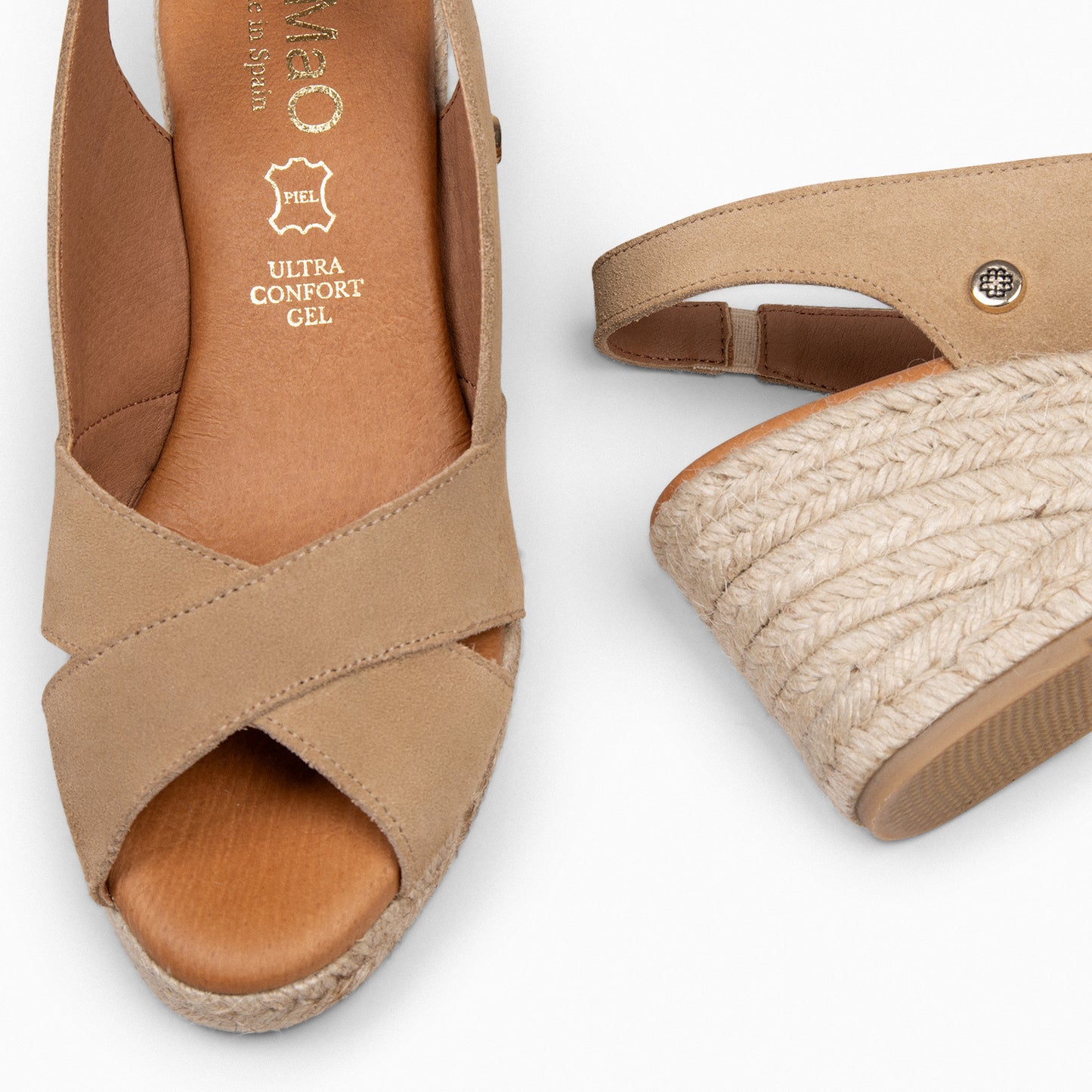 ATTICA – Cuñas de esparto altas BEIGE