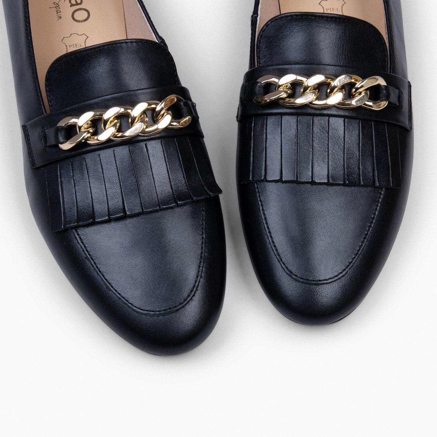 CHAIN Mocasines elegantes de mujer NEGRO