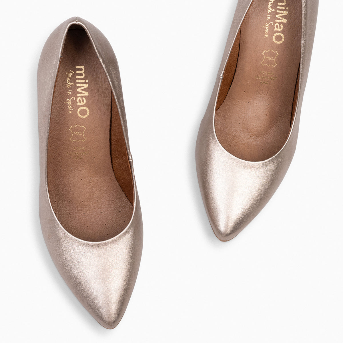 URBAN SPLASH – Zapato de tacón con piel metalizada PLATINO