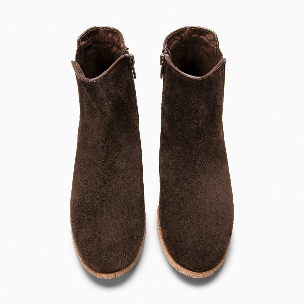 LEIRE - Botines Chelsea de serraje hidrófugo MARRON