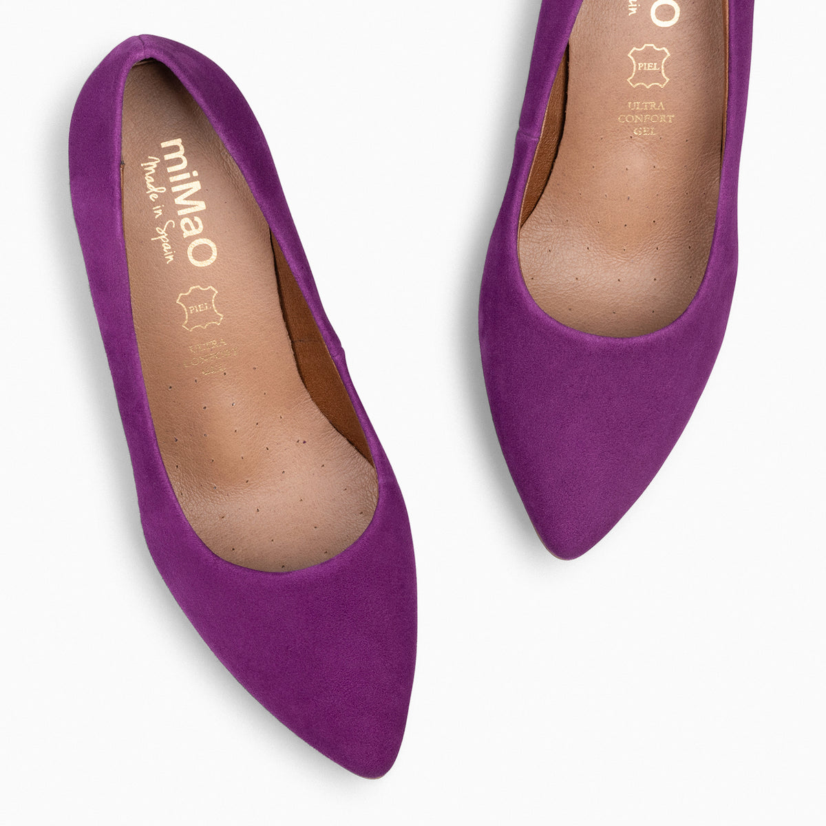 URBAN S – Zapatos de tacón medio de ante MORADO
