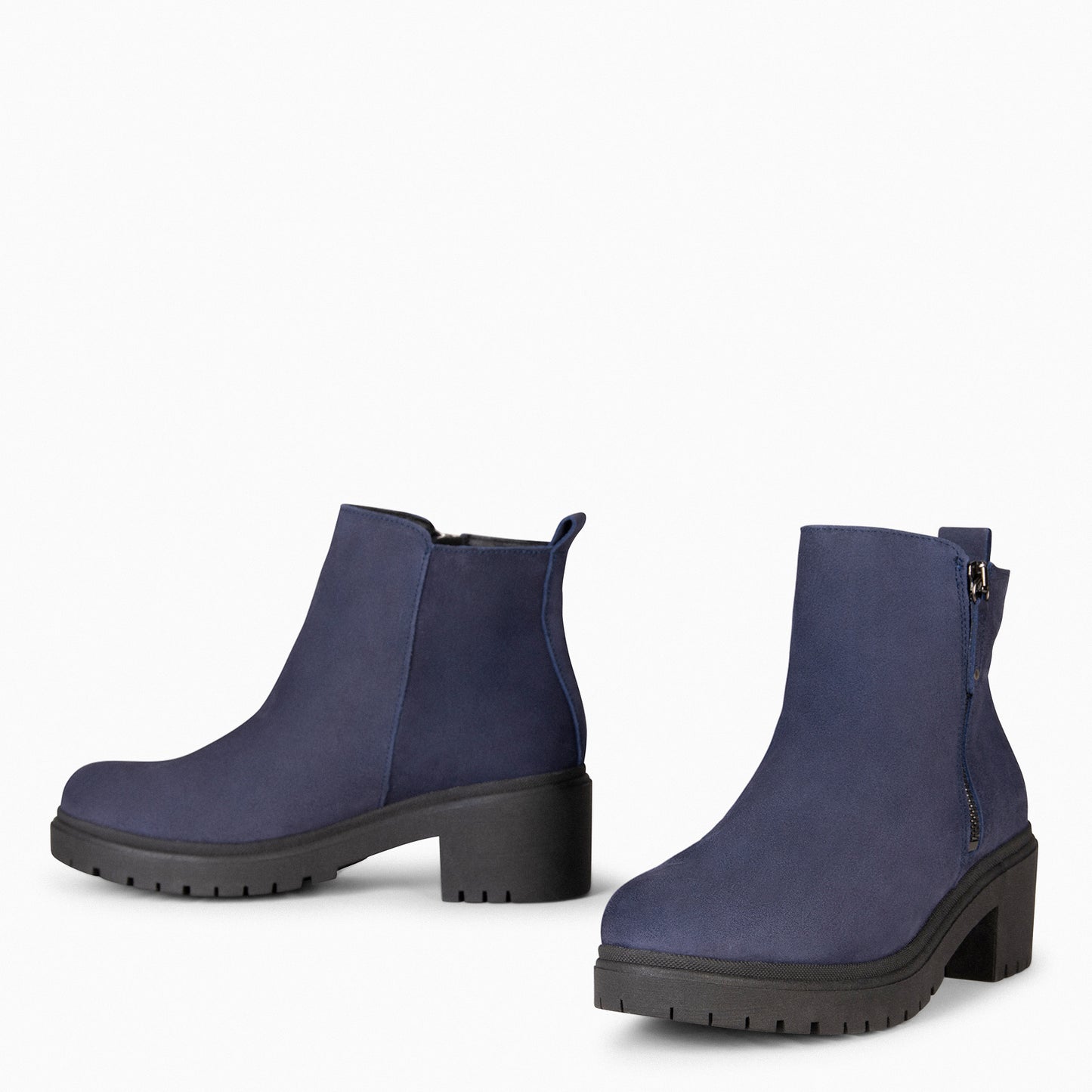 POP - Botín de piel hidrófugo MARINO