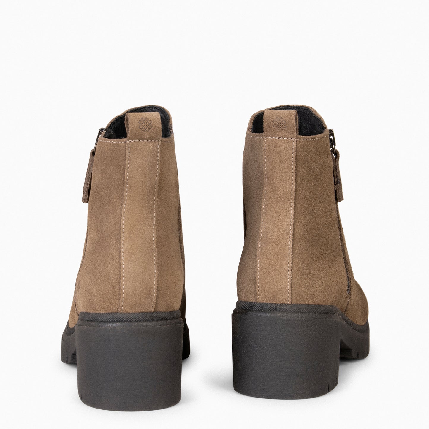 POP - Botín de piel hidrófugo TAUPE