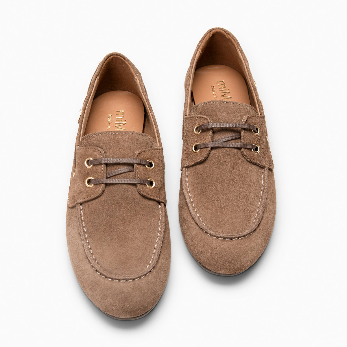 COLLINS - Náuticos de piel craquelada TAUPE