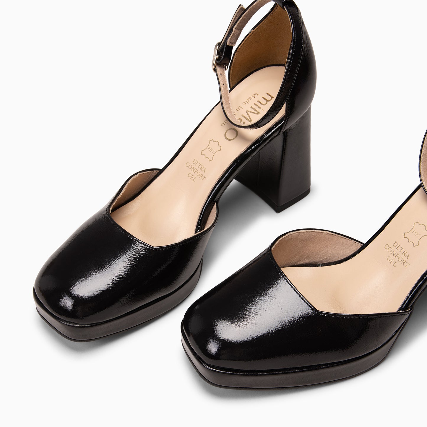 MEGAN - Zapatos con tacón ancho y plataforma NEGRO