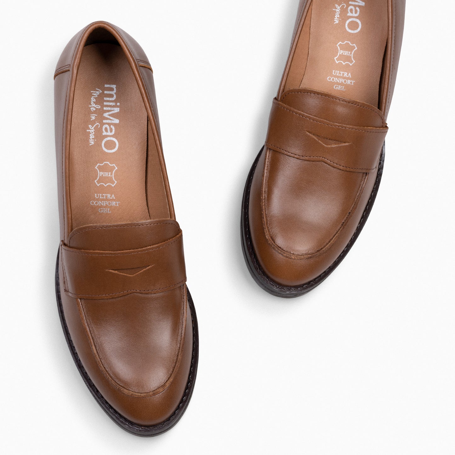 MOKKA – Mocasín de napa con tacón CAMEL