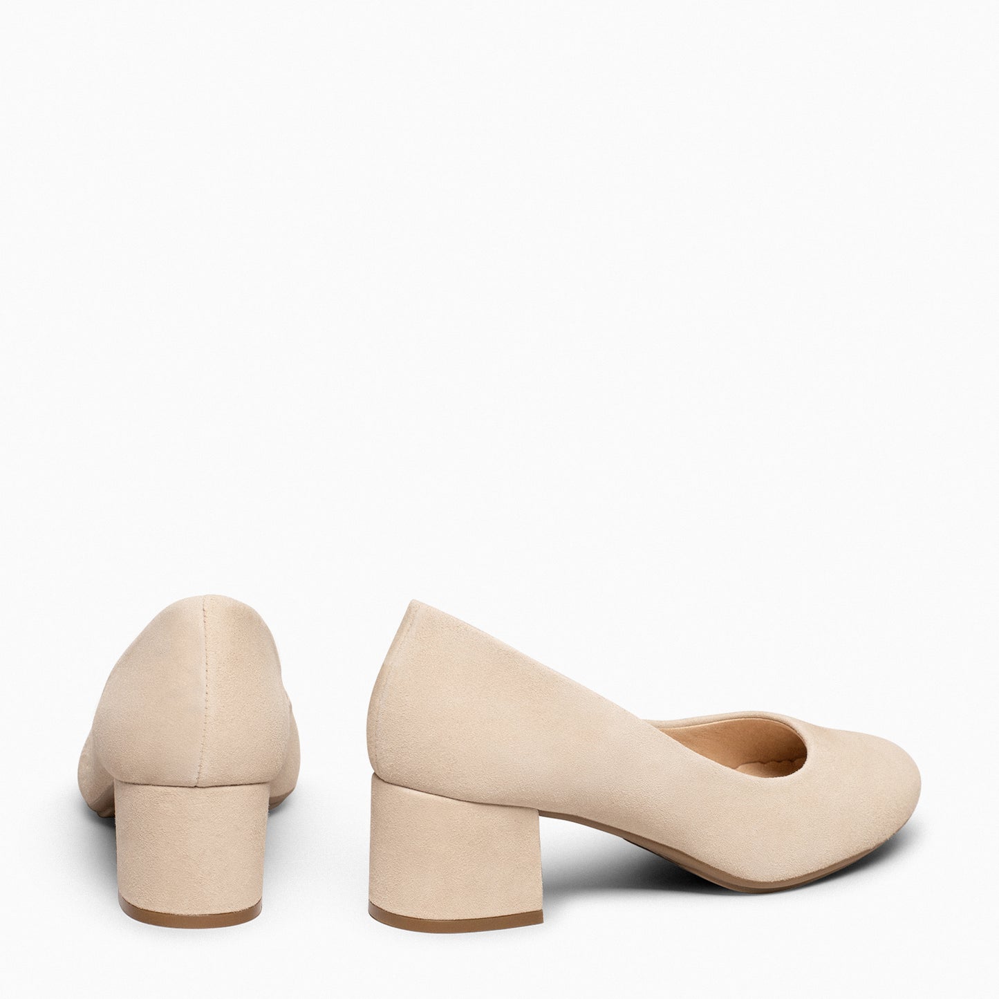 URBAN REDONDO - Zapatos de tacón bajo de ante BEIGE