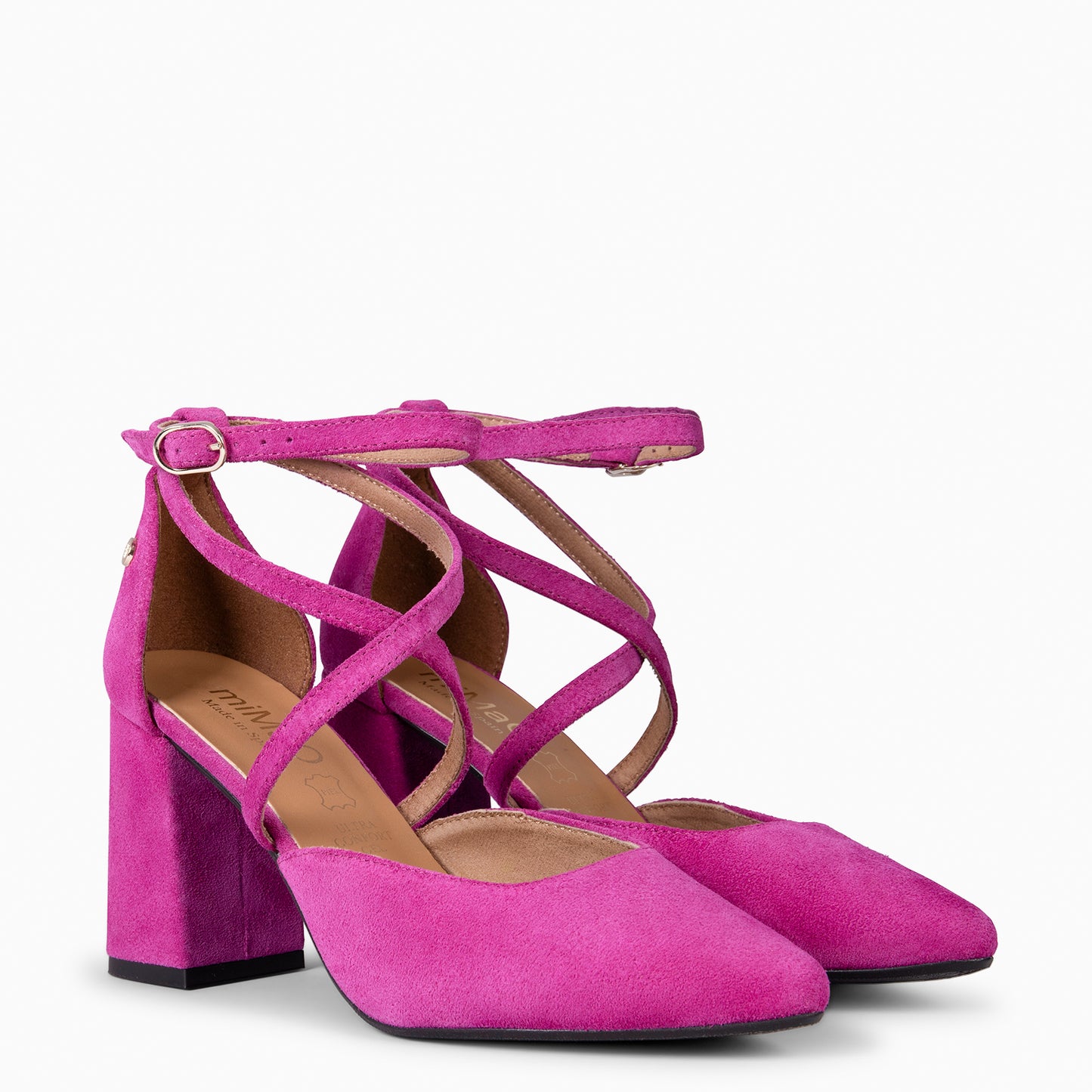 ARIEL - Zapato de tacón ancho FUCSIA