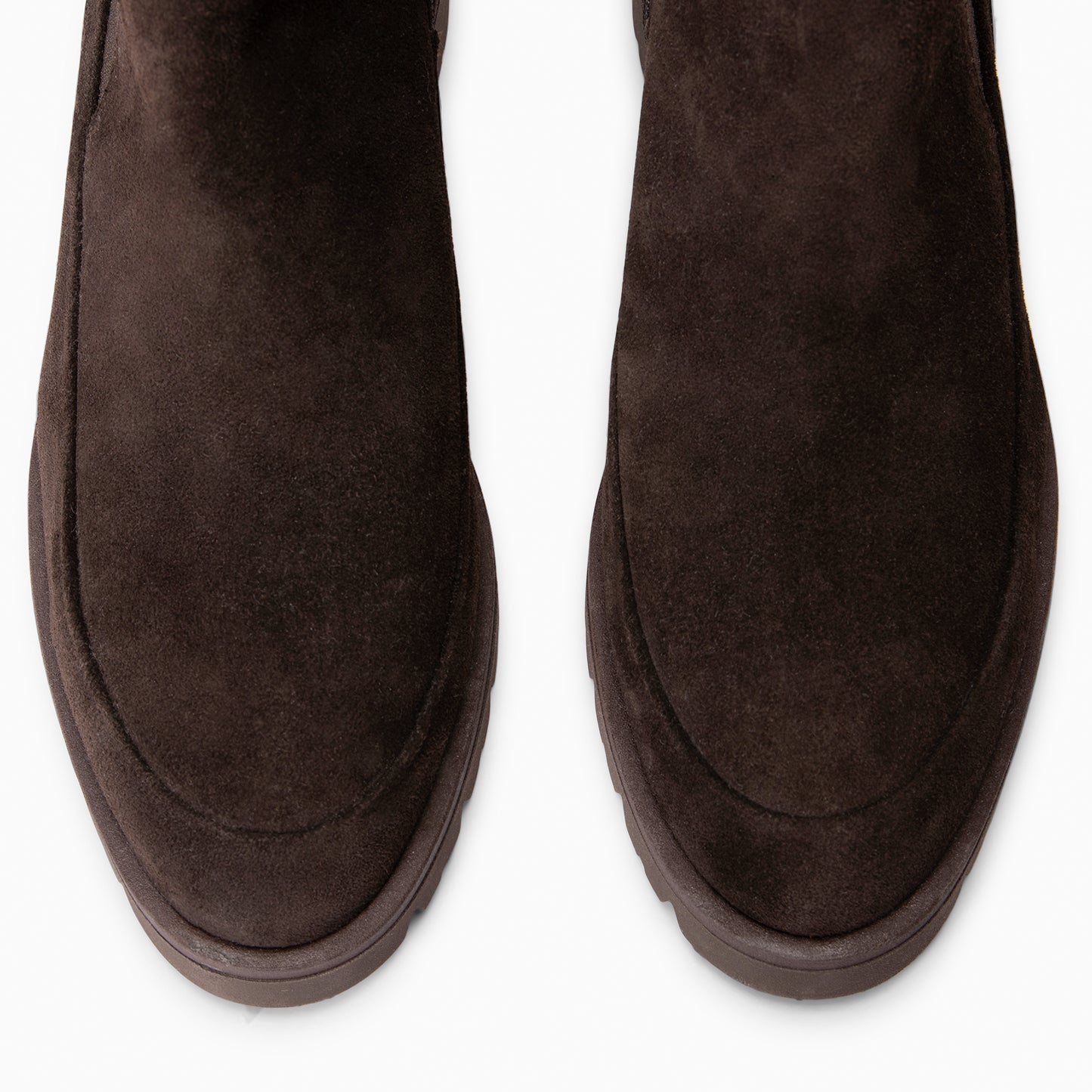 BRISTOL - Botines de ante con cuña MARRON