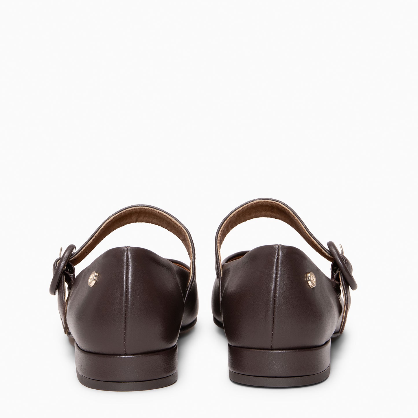FLORENCIA - Mercedita con tira de piel metalizada MARRON