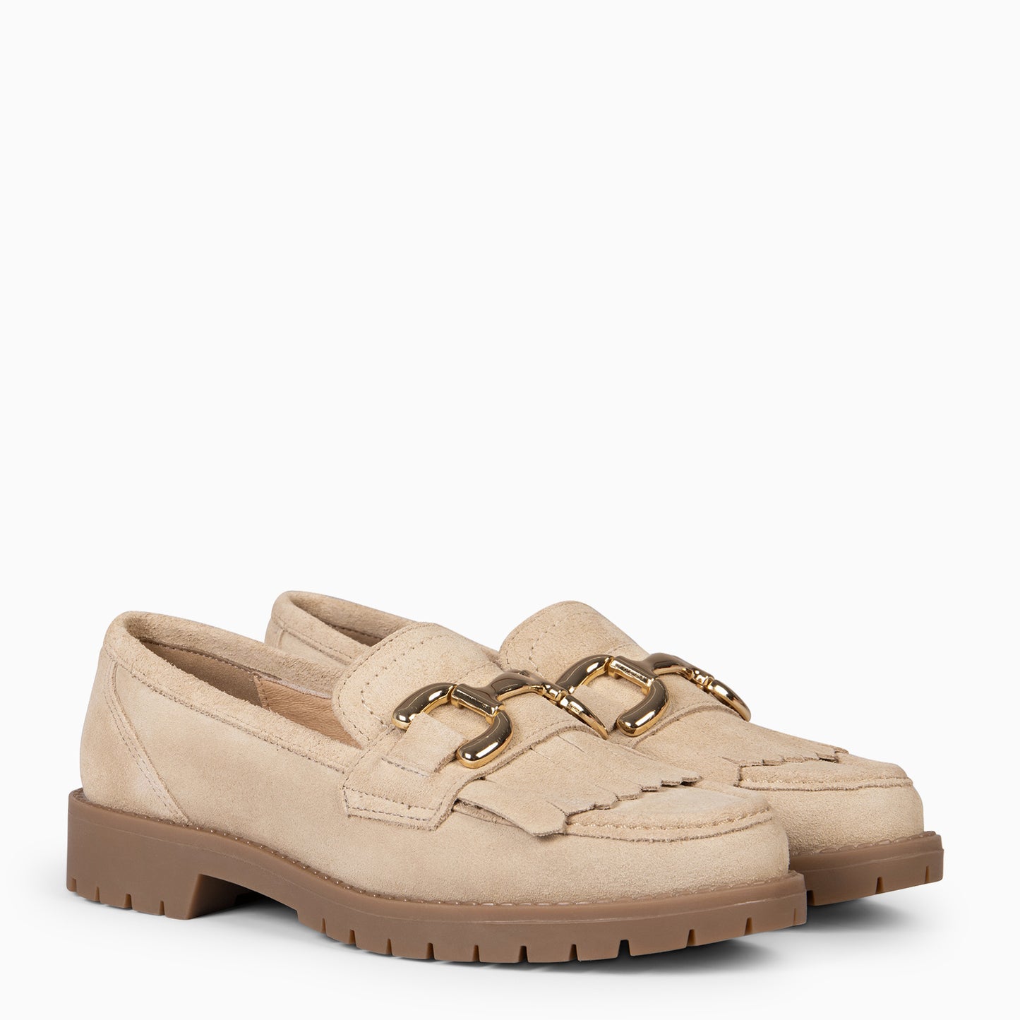 BOLTON - Mocasines suela track BEIGE