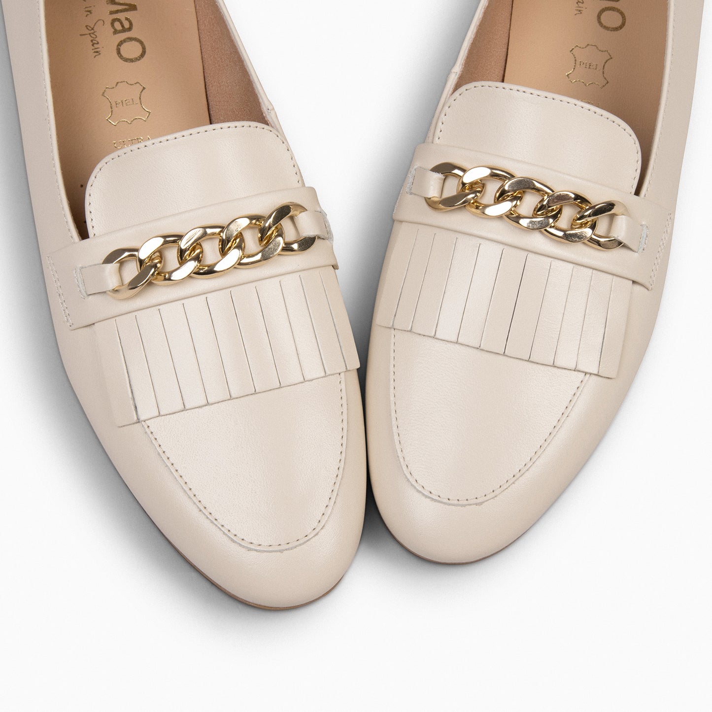 CHAIN Mocasines elegantes de mujer BEIGE