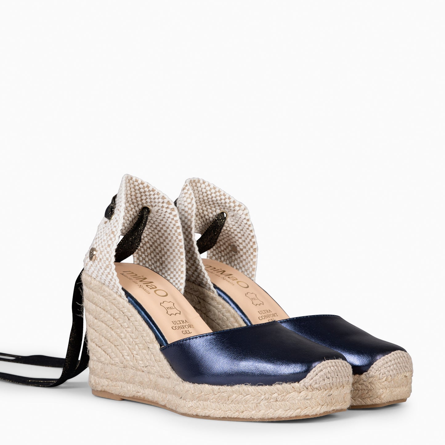 MOMBASA - Cuñas de esparto con cinta METAL MARINO