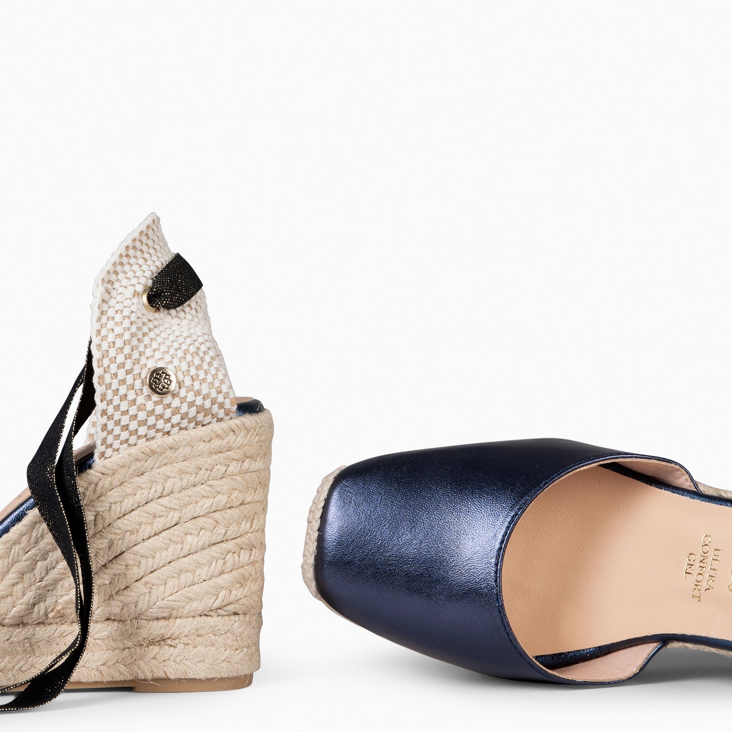 MOMBASA - Cuñas de esparto con cinta METAL MARINO