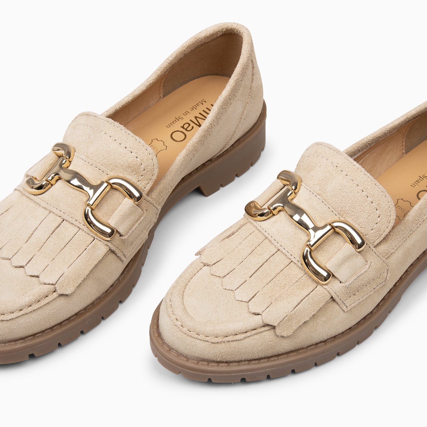 BOLTON - Mocasines suela track BEIGE