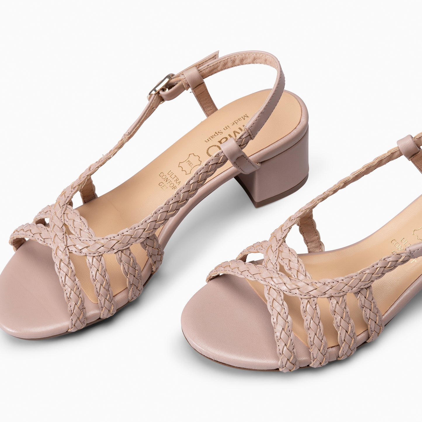 LINA - Sandalias de tacón ancho TAUPE