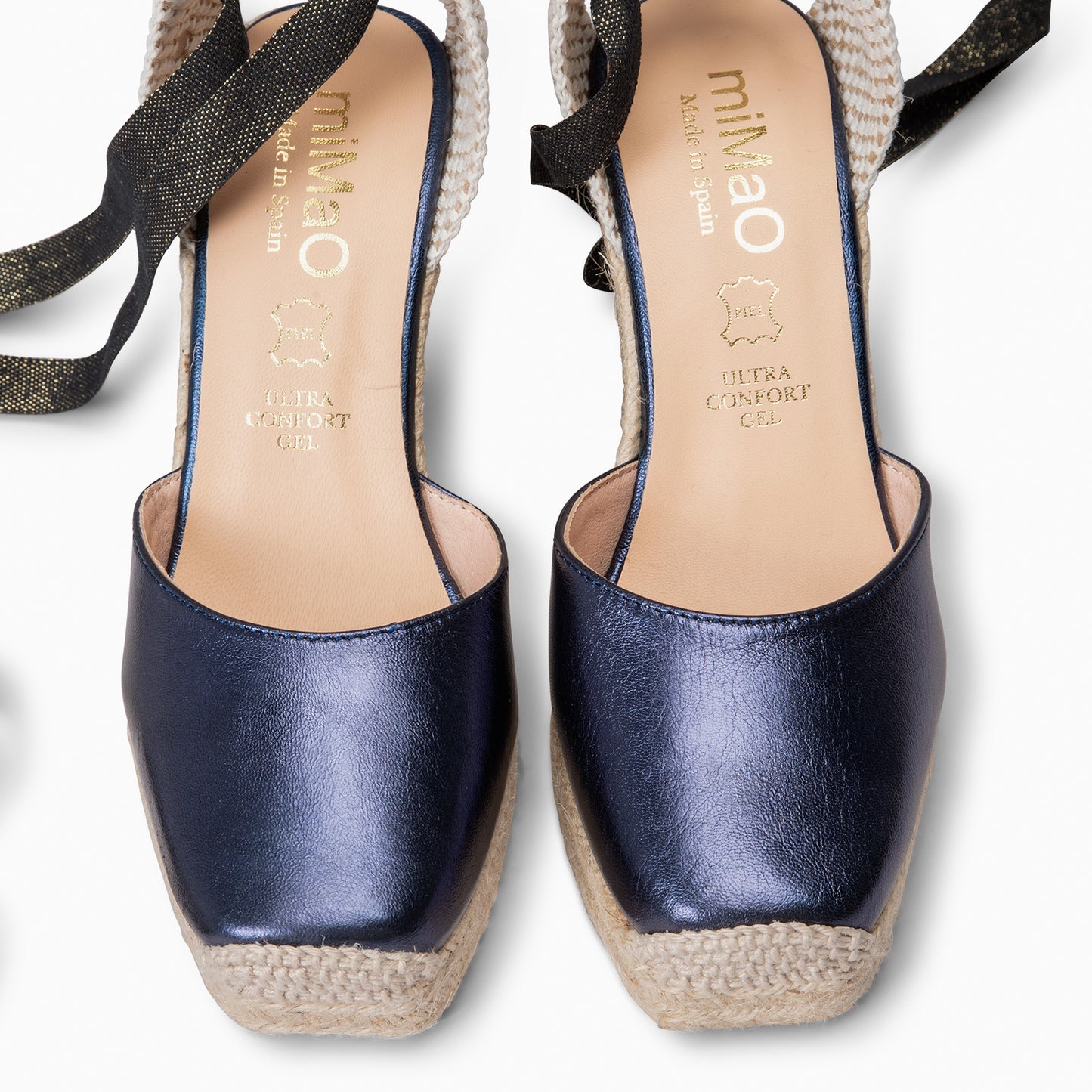 MOMBASA - Cuñas de esparto con cinta METAL MARINO