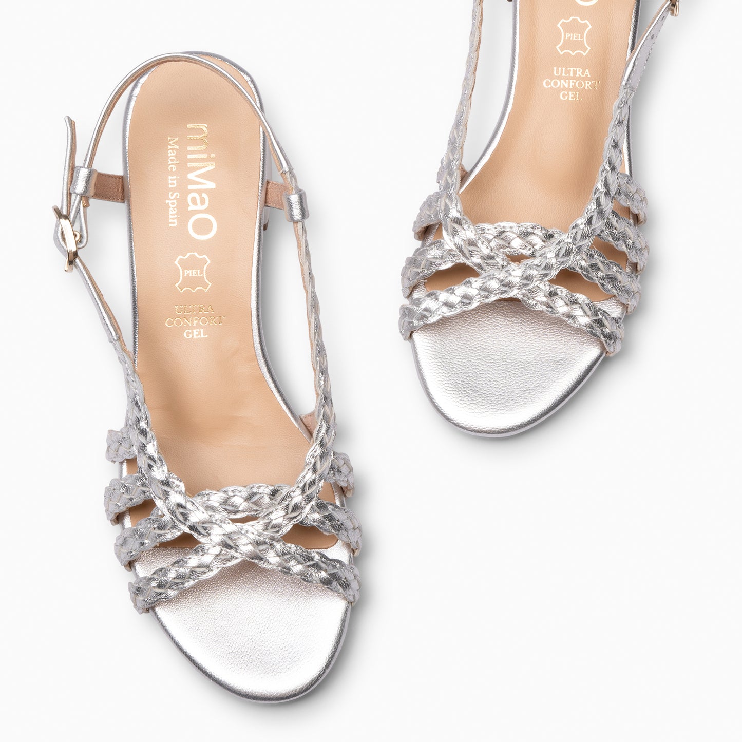 LINA - Sandalias de tacón ancho PLATA