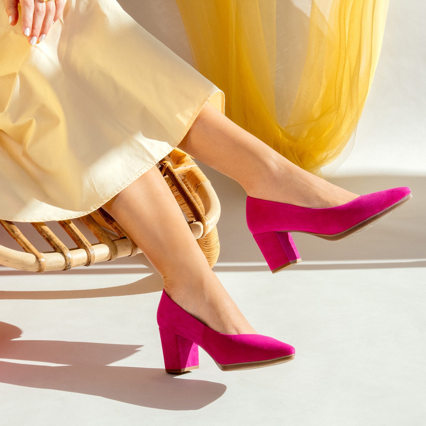 URBAN S - Zapato de tacón medio ante FUCSIA