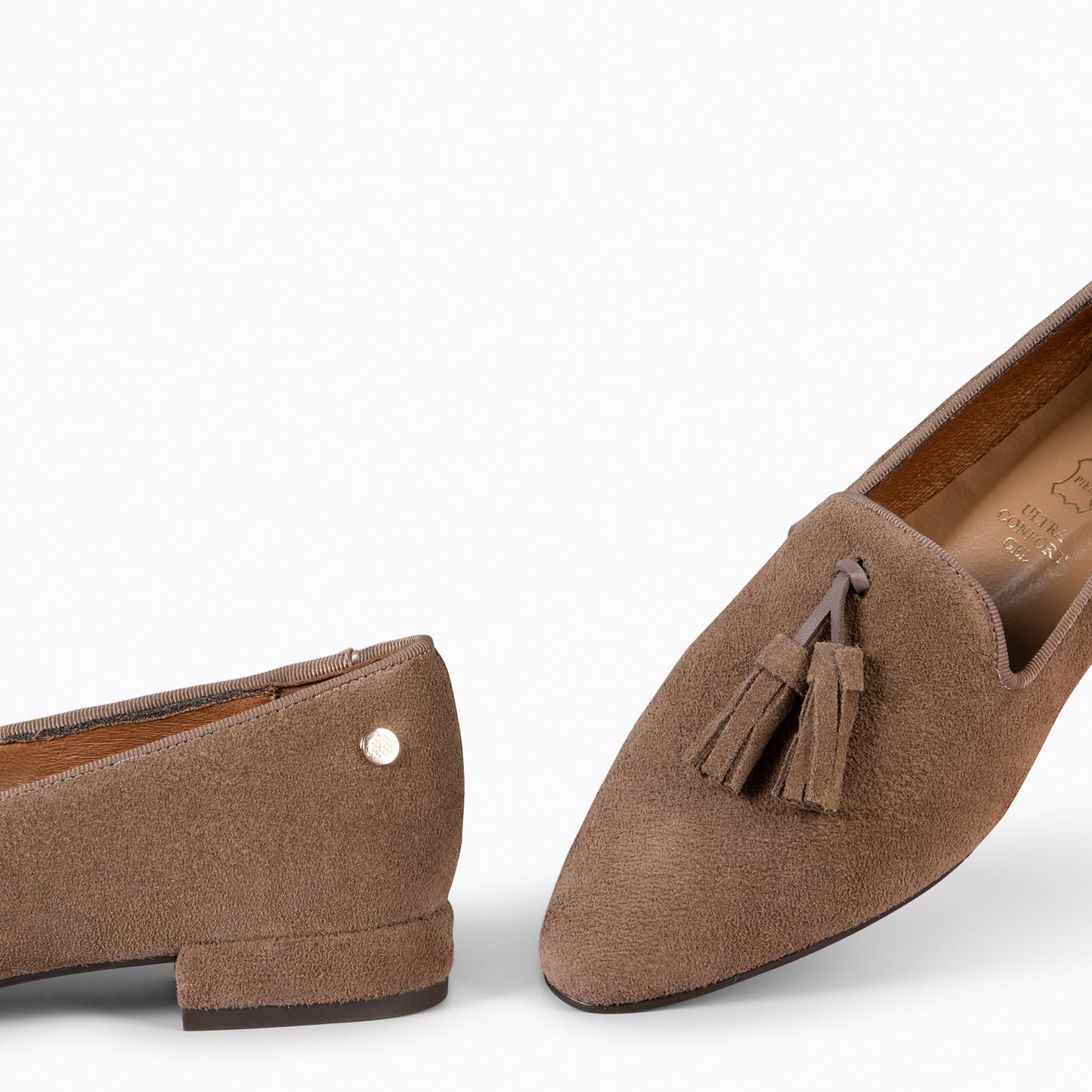 ADISA  – Mocasines de piel de serraje TAUPE