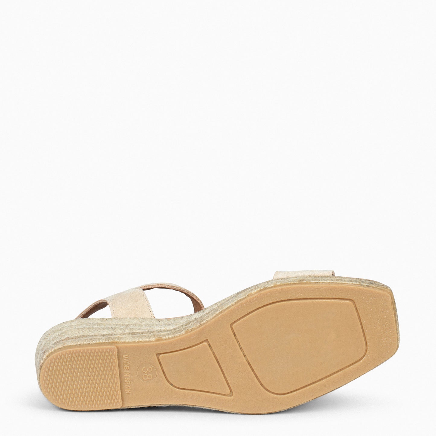 JEREZ – Sandalias de esparto y piel BEIGE