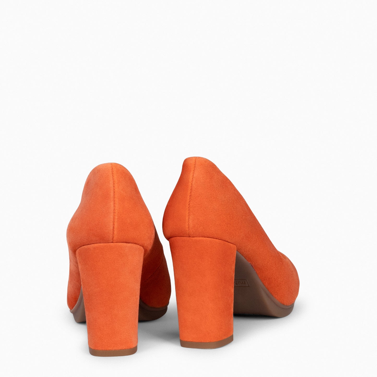 URBAN – Zapatos de tacón alto de ante NARANJA