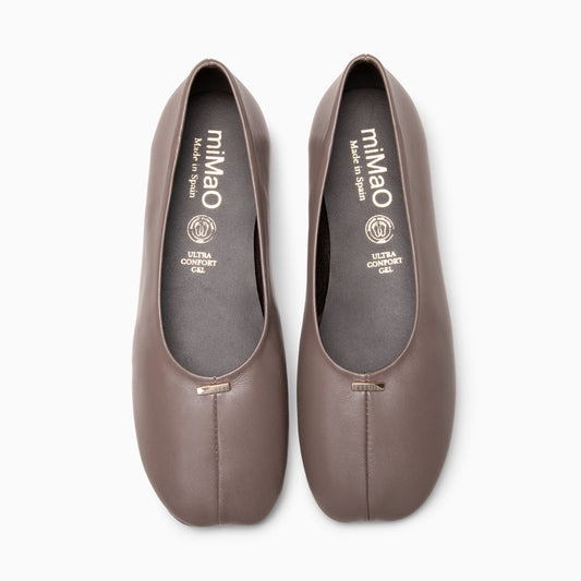 CALA - Bailarinas Baresoft de piel TAUPE