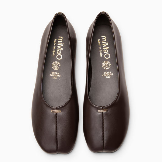 CALA - Bailarinas Baresoft de piel MARRON