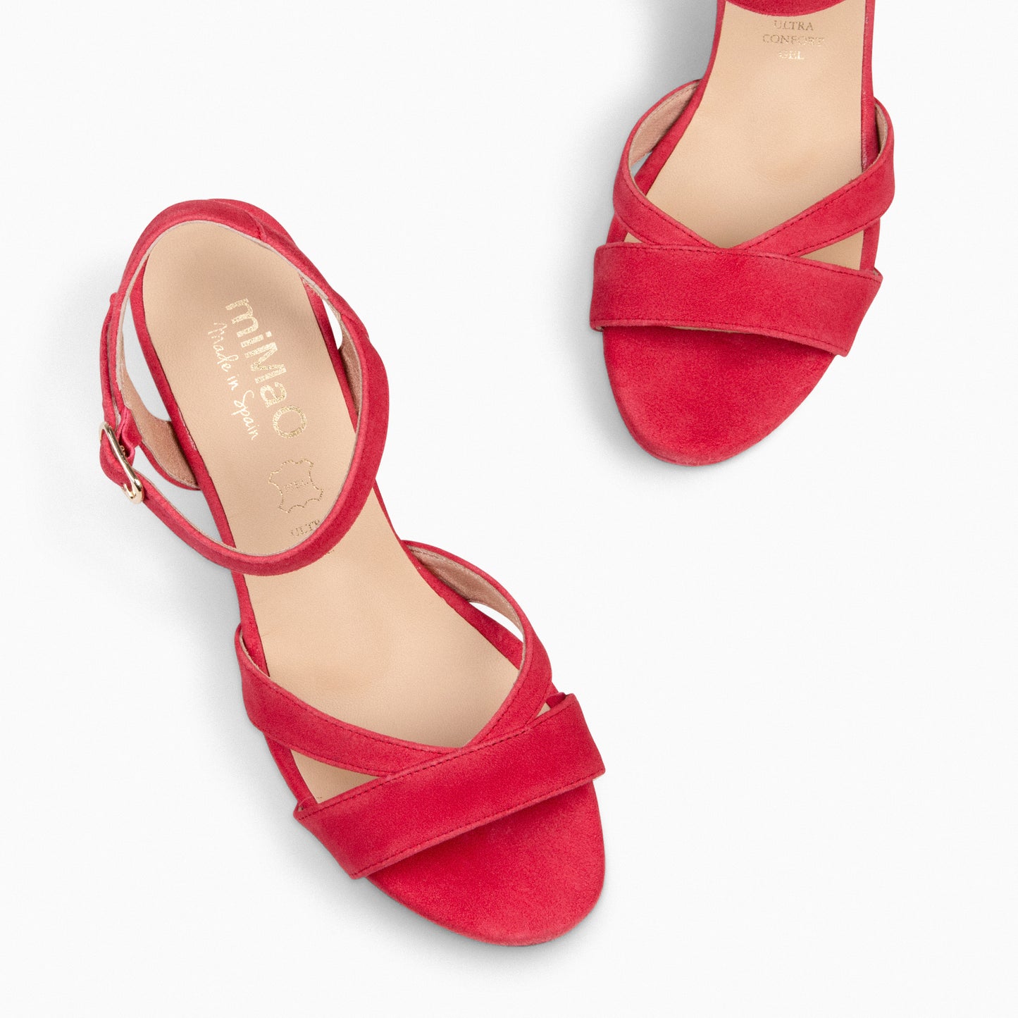 PARIS – Sandalias de fiesta con tacón alto y plataforma ROJO