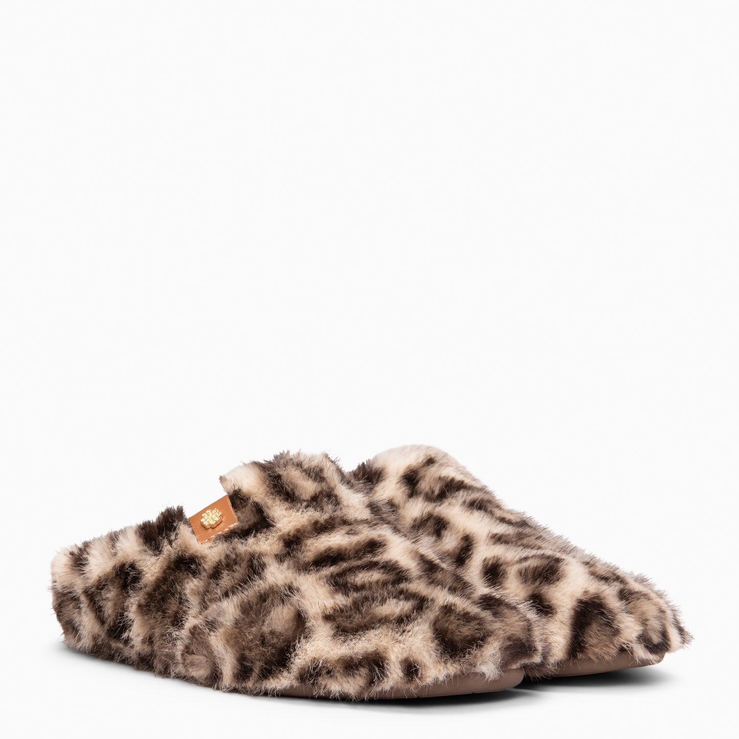 KOMFY DREAMS - Zapatillas de estar por casa ultra suaves LEOPARDO BEIGE