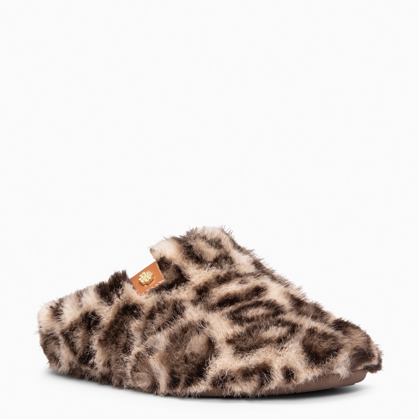 KOMFY DREAMS - Zapatillas de estar por casa ultra suaves LEOPARDO BEIGE