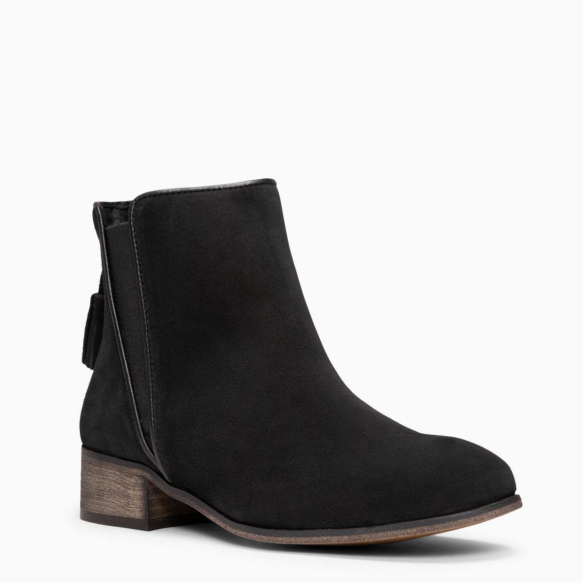 LEIRE - Botines Chelsea de serraje hidrófugo NEGRO