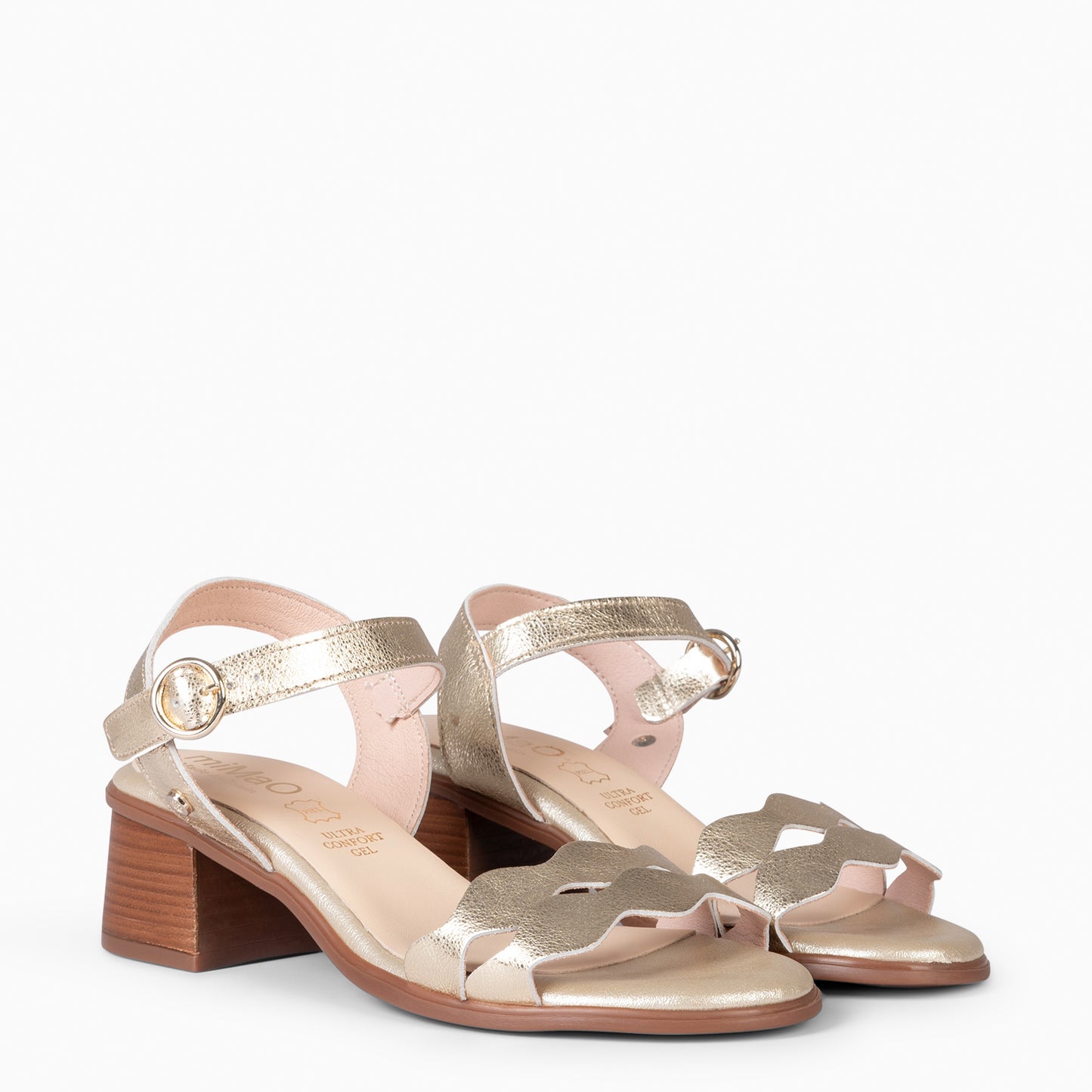 LETY - SANDALIA DE TACÓN DE VESTIR PLATINO