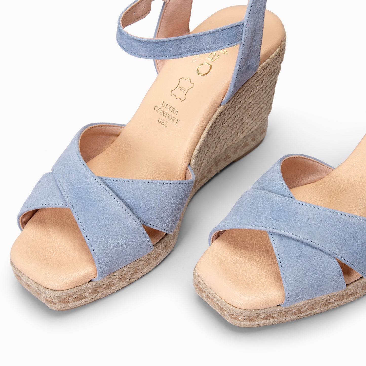 VERA - Cuña de esparto de ante JEANS