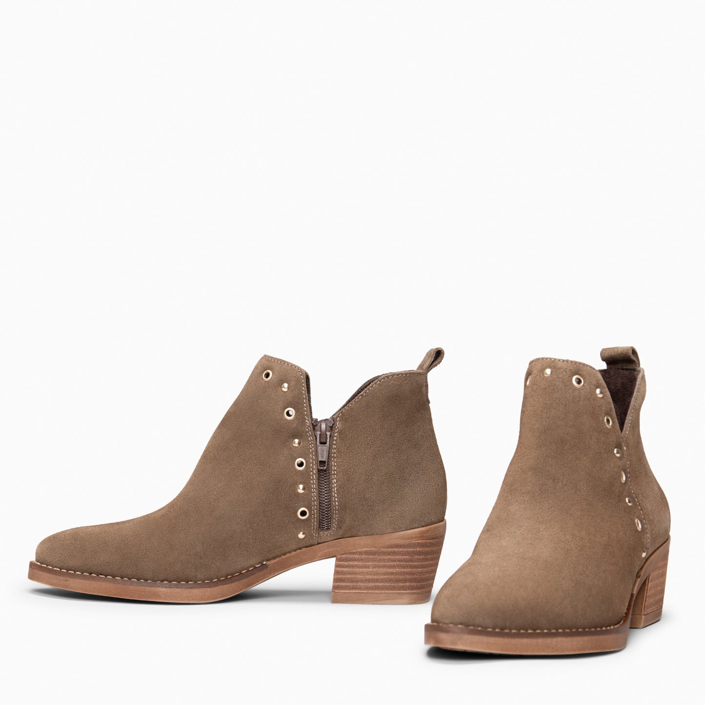 MILES - Botín bajo con tachuelas TAUPE
