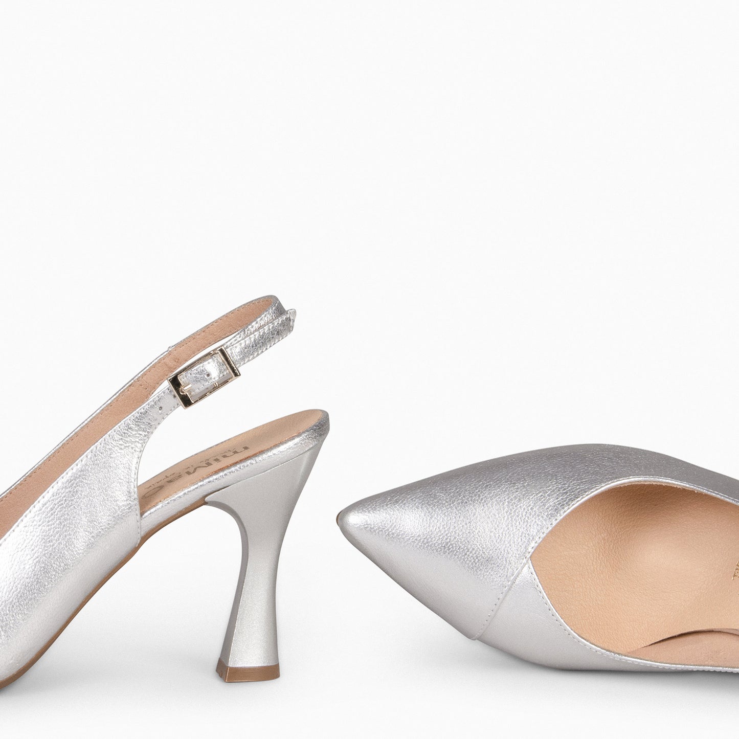 GLAM slingback – Talons slingback en nappa SILVER