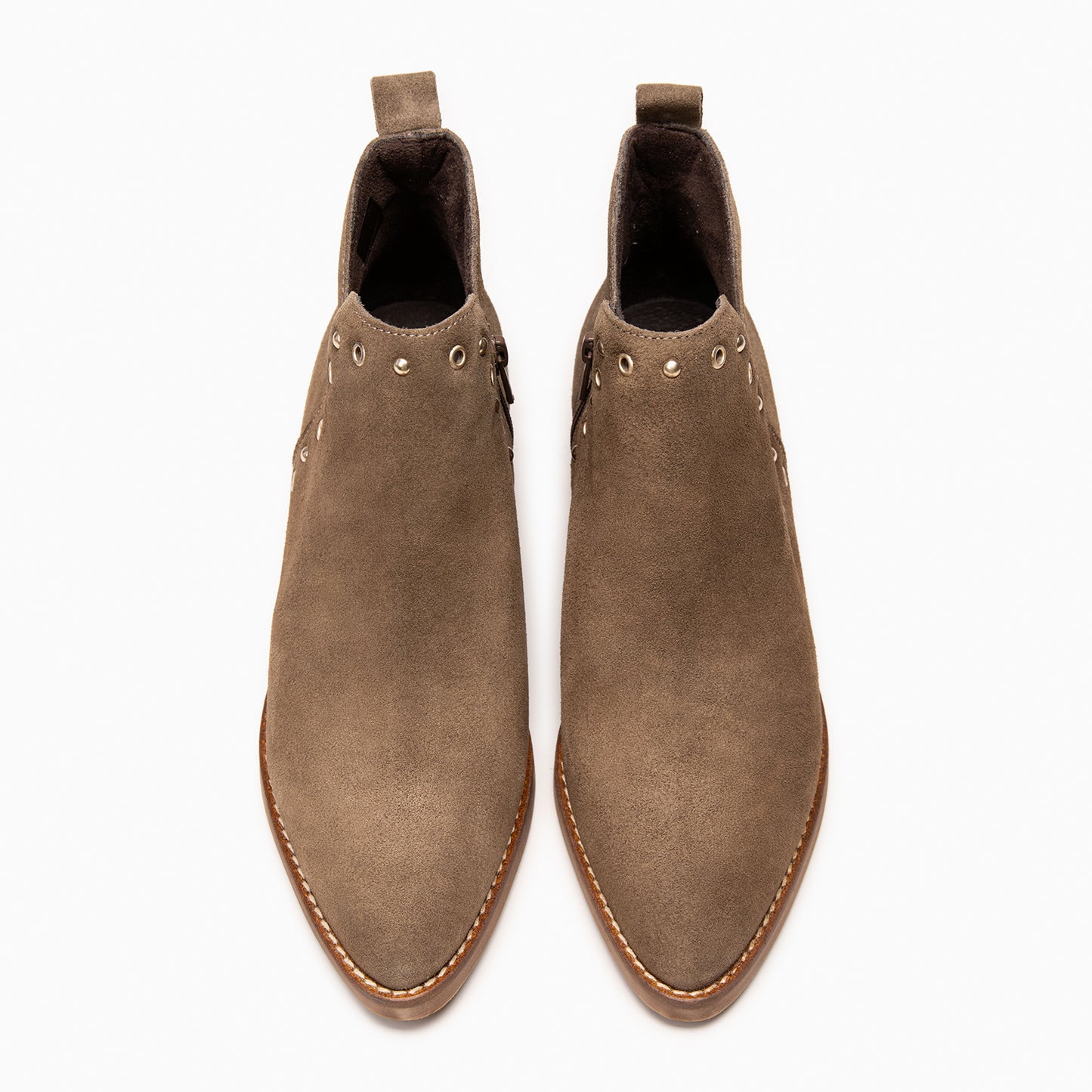 MILES - Botín bajo con tachuelas TAUPE