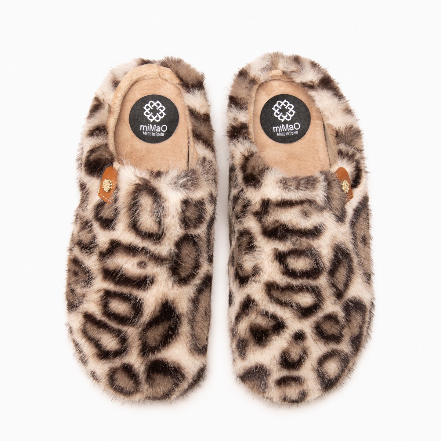 KOMFY DREAMS - Zapatillas de estar por casa ultra suaves LEOPARDO BEIGE