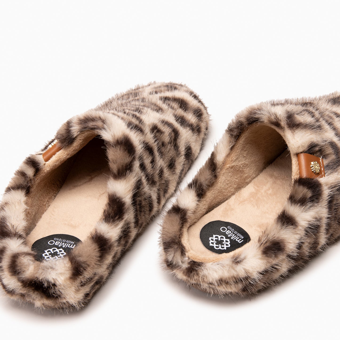 KOMFY DREAMS - Zapatillas de estar por casa ultra suaves LEOPARDO BEIGE
