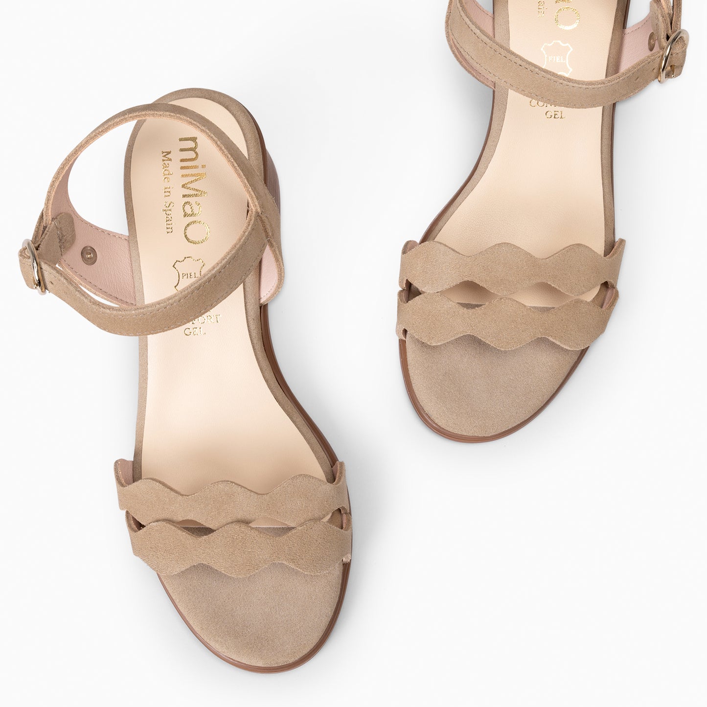 LETY - SANDALIA DE TACÓN DE VESTIR BEIGE