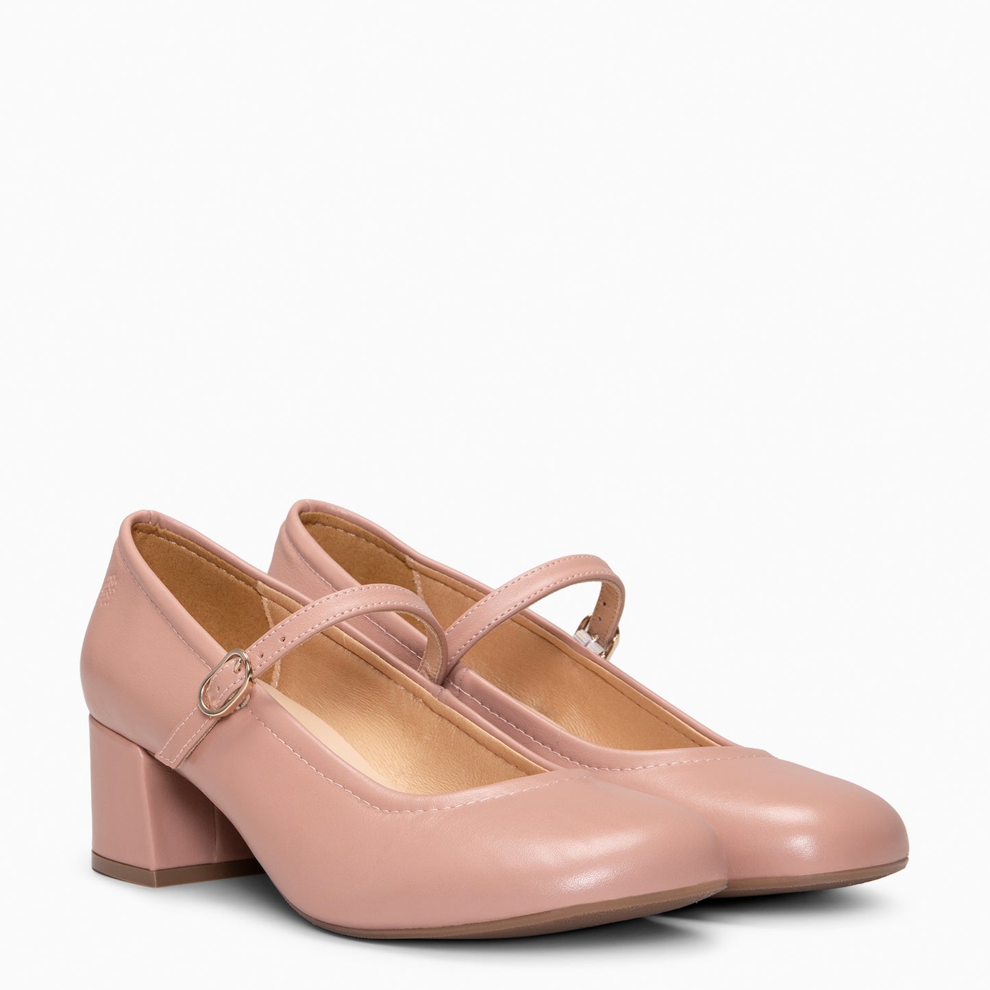 ROSALIA - Merceditas de tacón ancho Piel NUDE