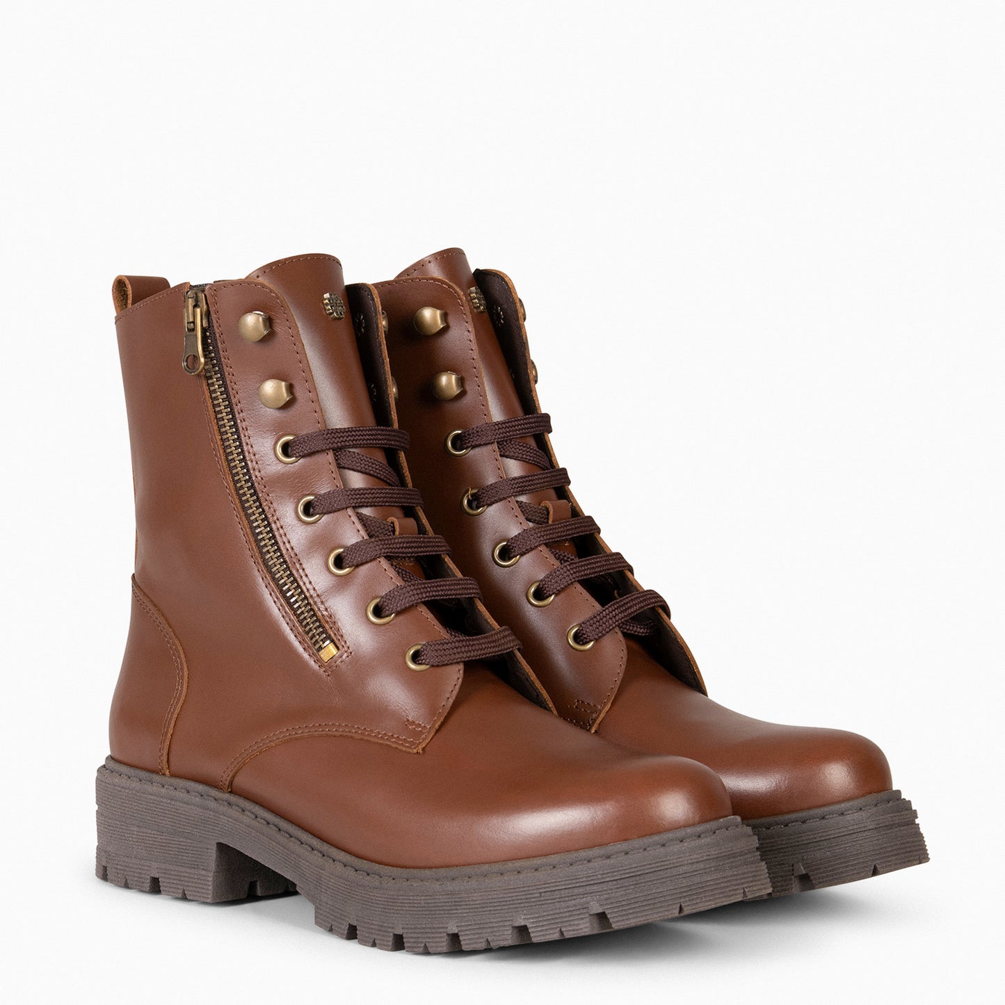 MILITAIRE – Bottines militaires MARRON pour Femme