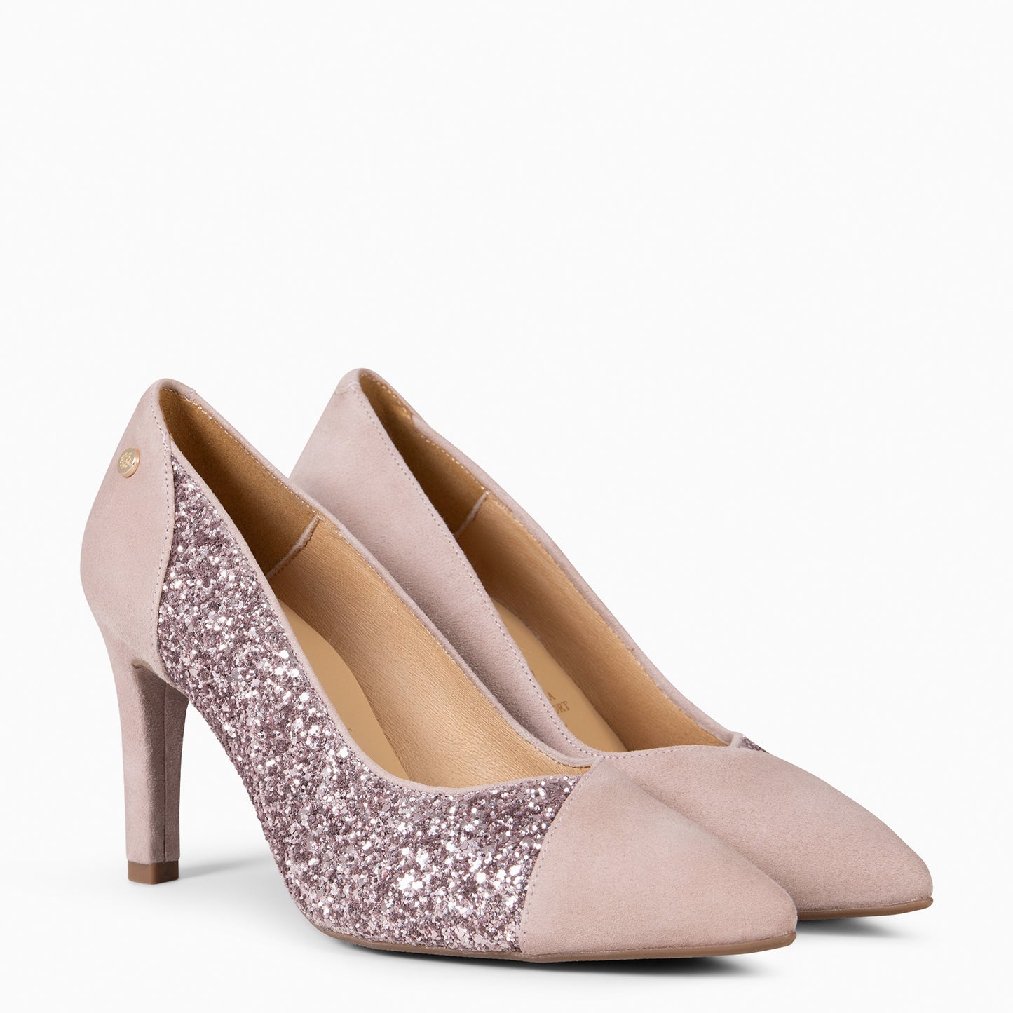 GLAM NIGHT– ZAPATOS ELEGANTES DE TACÓN ALTO CON GLITTER ROSA