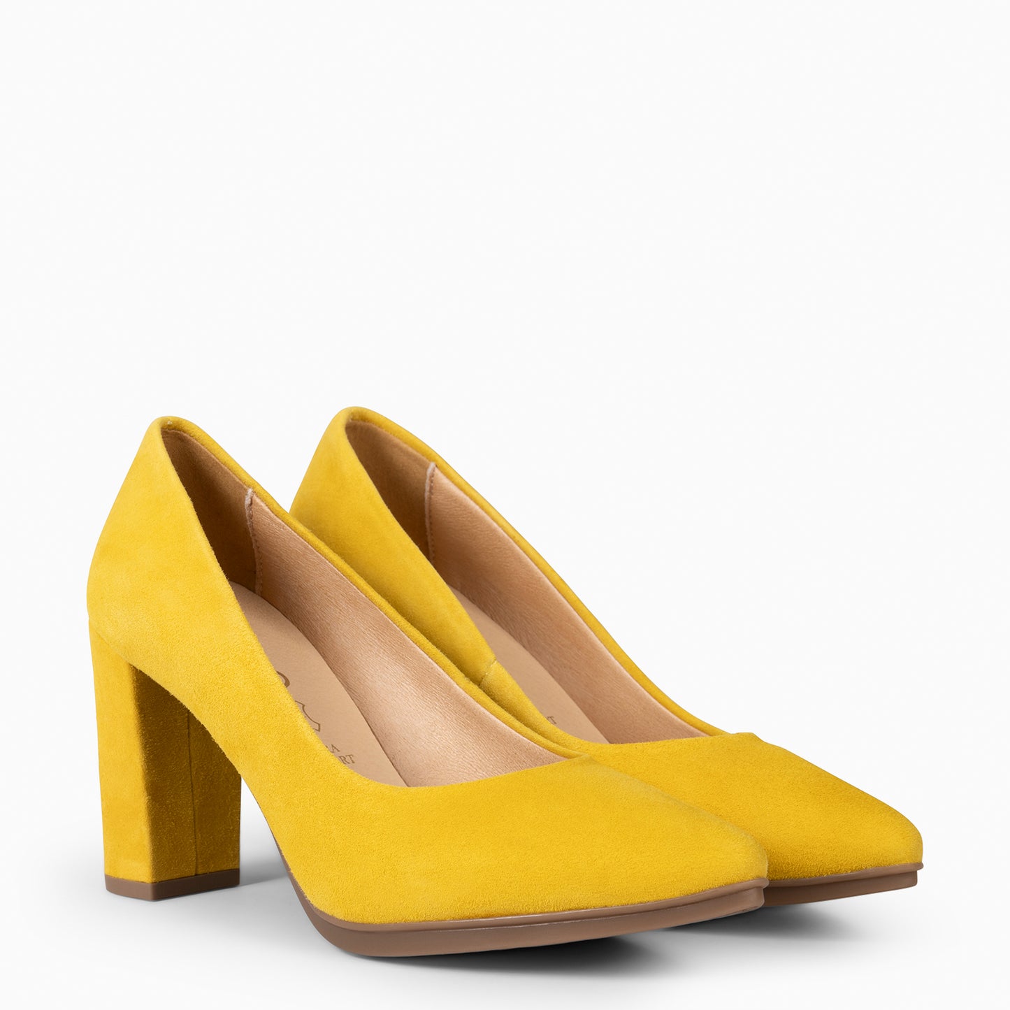 URBAN – Zapatos de tacón alto de ante AMARILLO