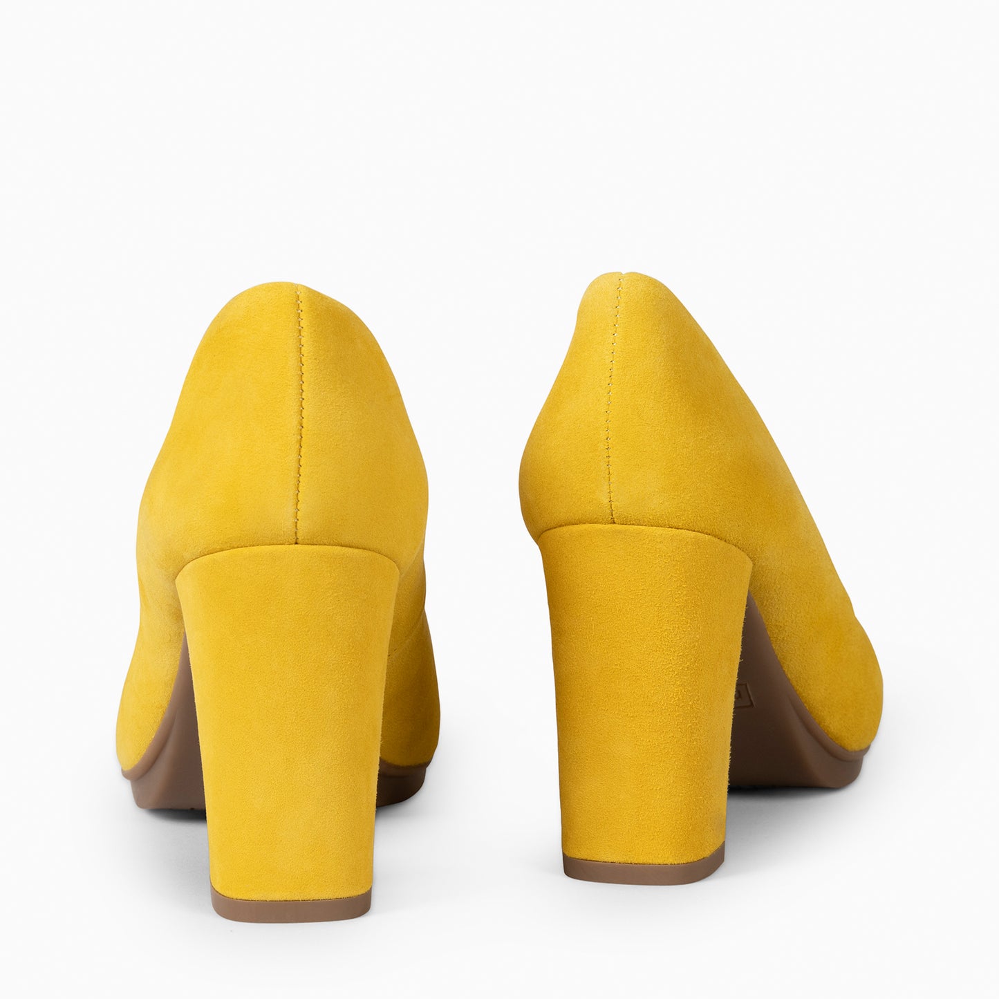 URBAN – Zapatos de tacón alto de ante AMARILLO