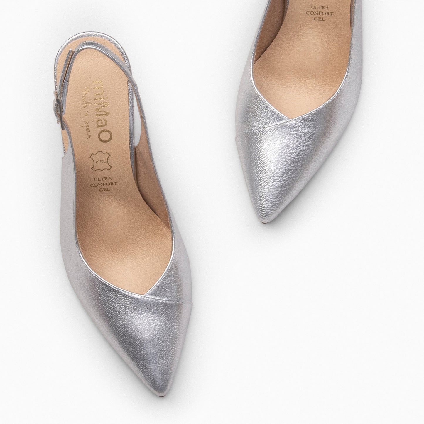 GLAM slingback – Talons slingback en nappa SILVER