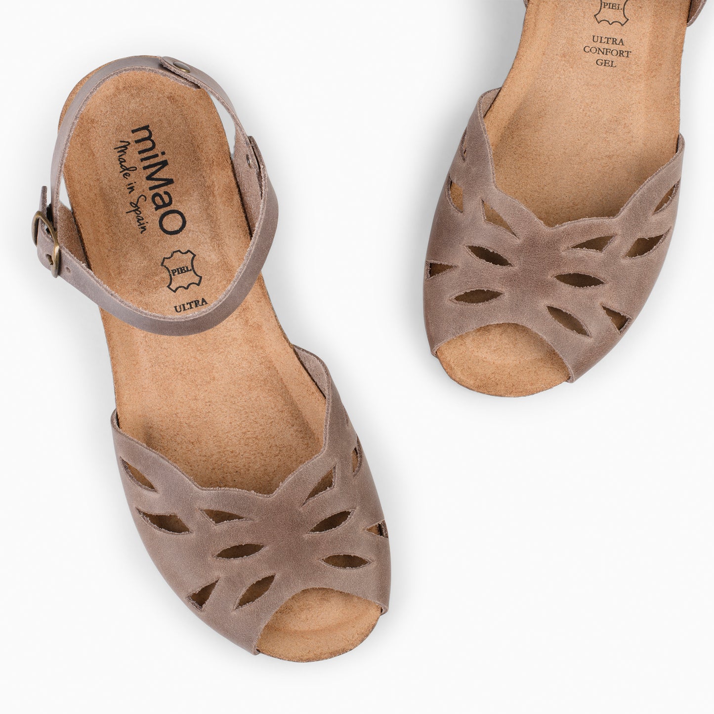 ALOE – Sandalias BIO con cuña TAUPE