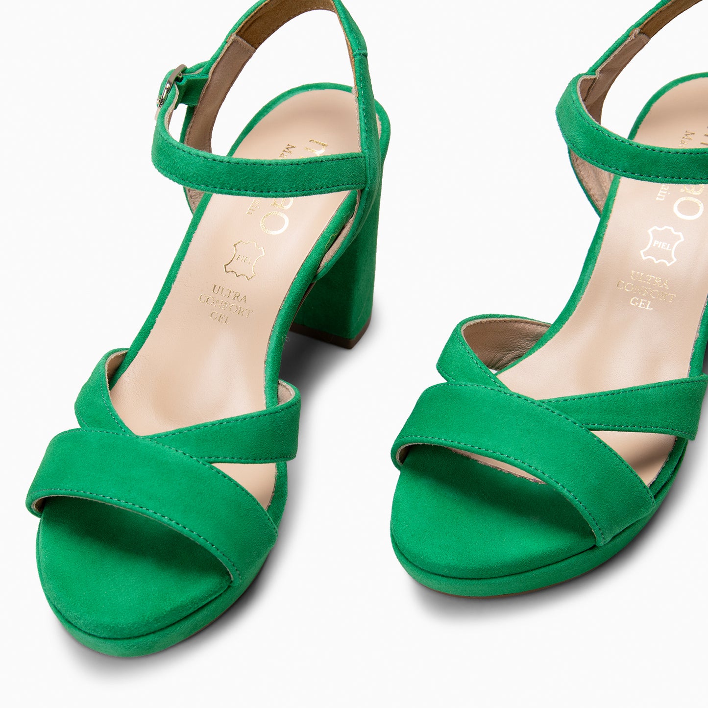 PARIS – Sandalias de fiesta con tacón alto y plataforma VERDE