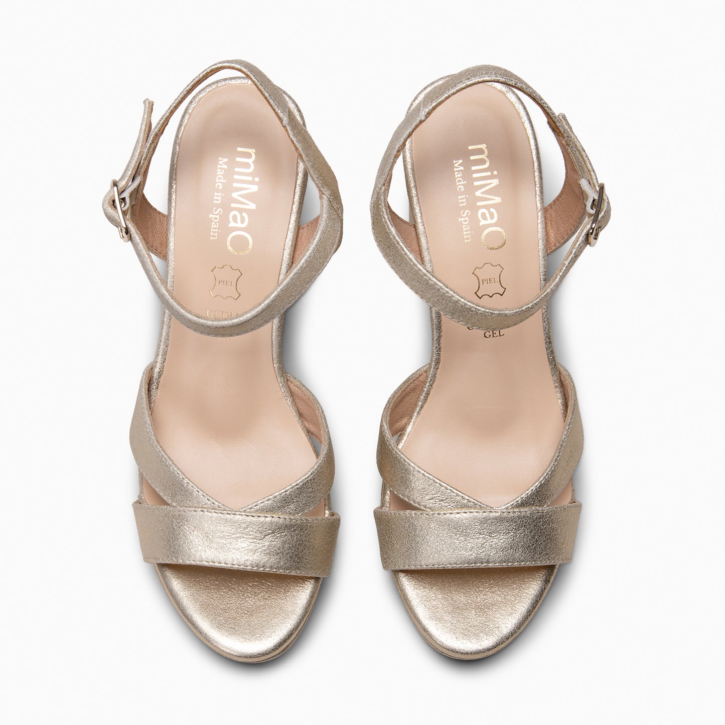 PARIS – Sandalias de fiesta con tacón alto y plataforma PLATINO